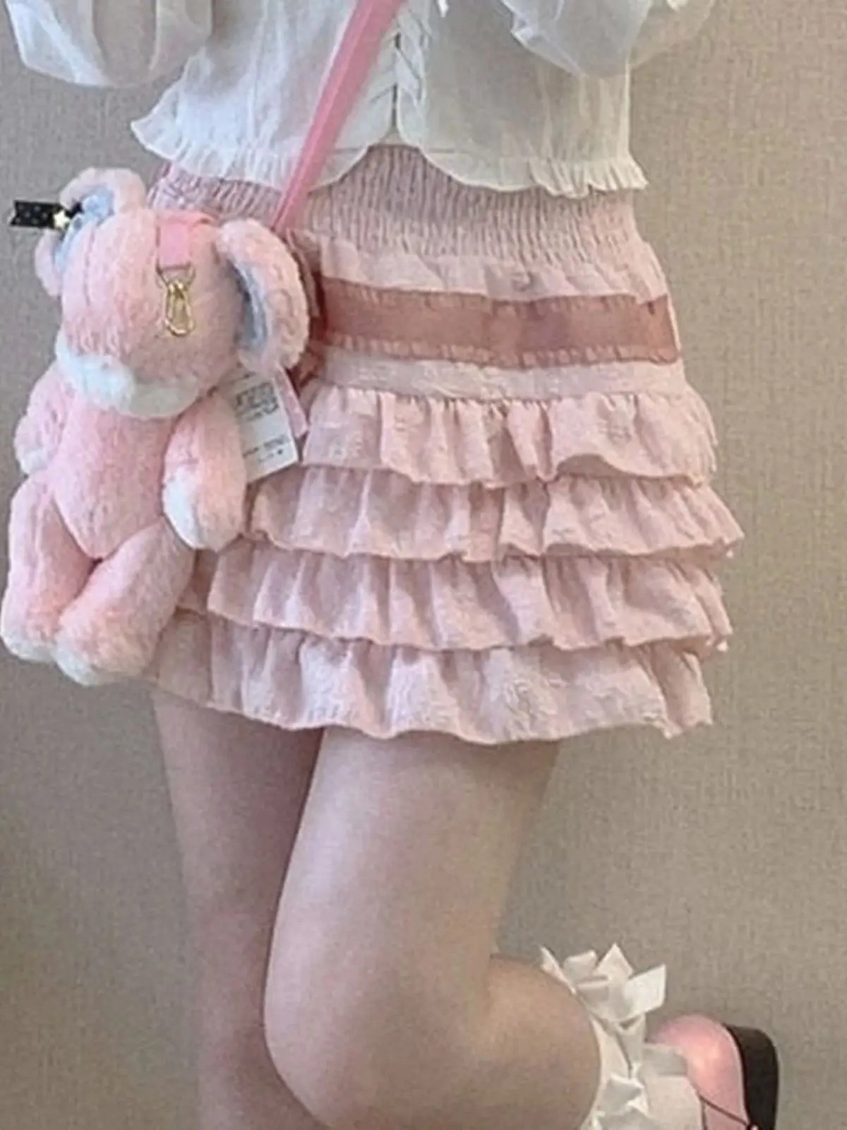 Spódnica damska z wysokim stanem, spódnica typu tort, spódnica w stylu streetwear, spódnica w kształcie litery A, dopasowana, jednolita, na wiosnę i lato, modna.