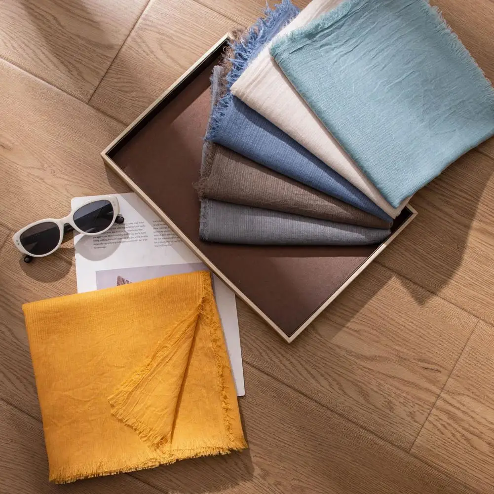 Matte Chiffon Wrap Women’s Breathable Sun Protection Shawl Lightweight Air Conditioning Blanket Beach Towel for Summer