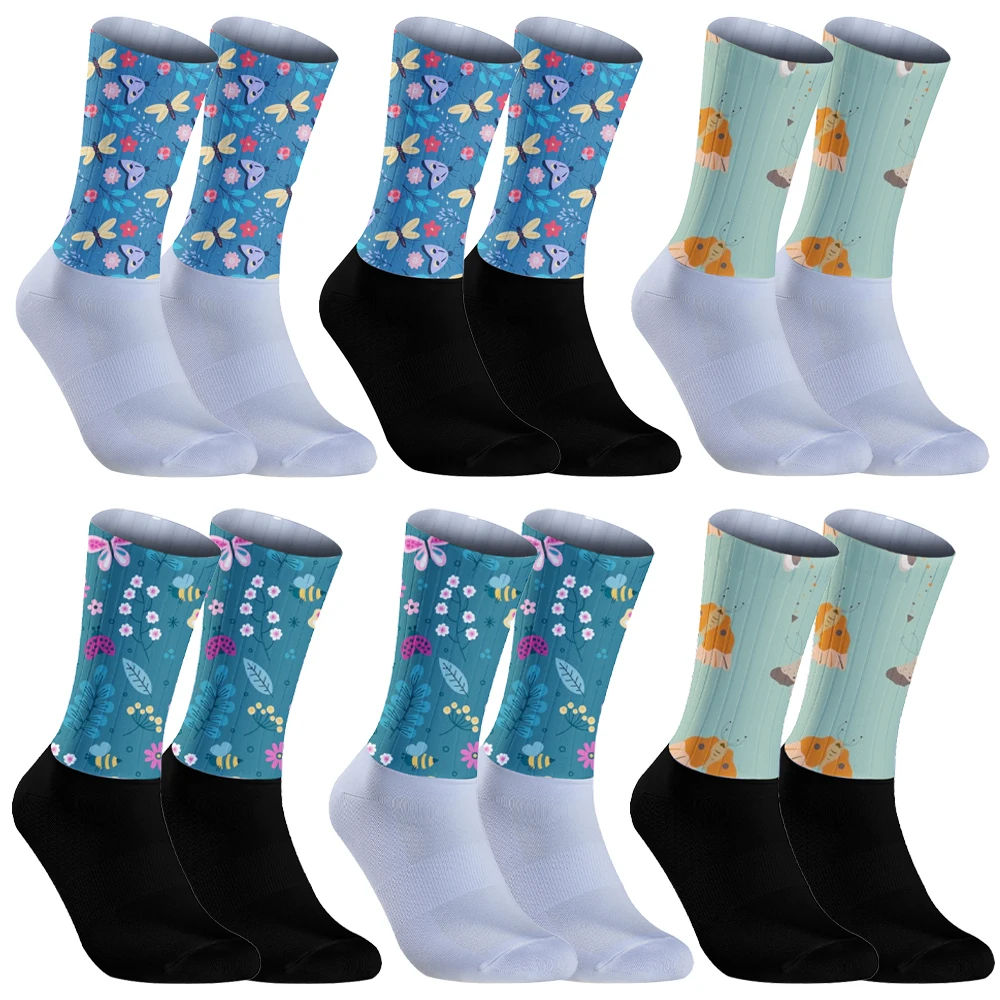 Chaussettes de sport hip-hop pour hommes et femmes, chaussettes de cyclisme, chaussettes de vélo, chaussettes de basket-ball, chaussettes de course, mode de rue, chaussettes de patinage à roulettes