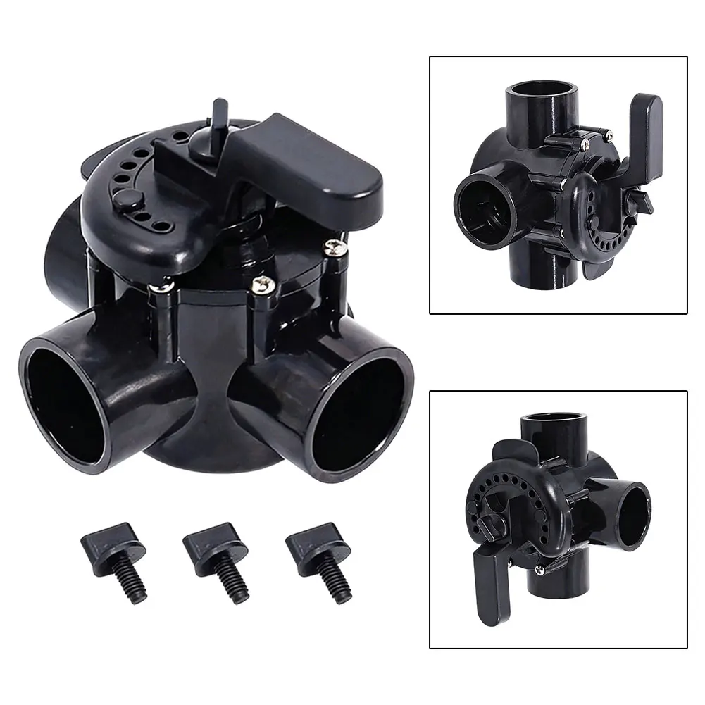 3-Way PVC Diverter Valve for Pool and Spa Water Distribution with 2 inch Spigot and 1-1/2 inch Slip Configuration