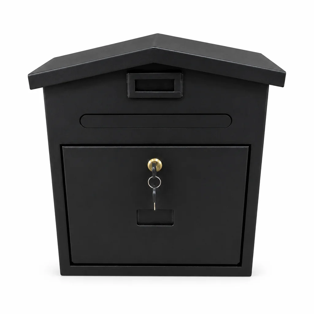 hm-Aluminum Wall-Mounted Mailbox Key Lock Waterproof Rustproof Outdoor Post Mailbox Anti-Theft Design 13L Capacity for