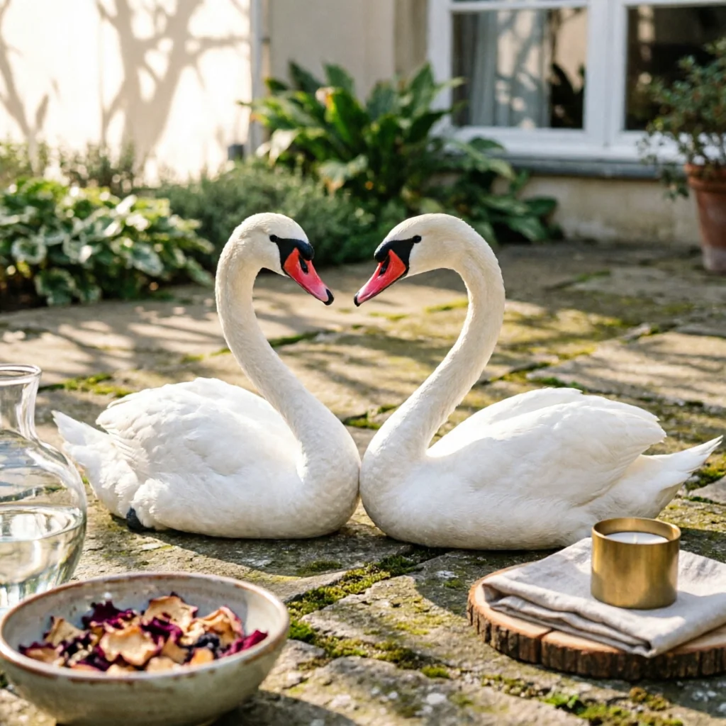 Floating Swan Sculpture Textured Floating Swan Ornament Outdoor Decor Feathered Realistic Appearance for Pool