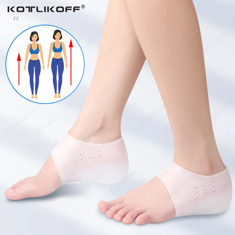

Invisible Height Increase Silicone Socks Gel Heel Pads Orthopedic Arch Support Heel Cushion Insoles Foot Massage Pad Unisex