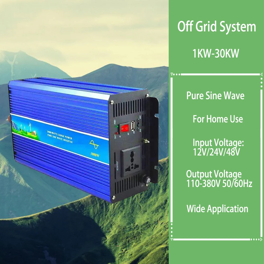 

5000W Pure Sine Wave Inverter 2000W 3000W 4000W Power DC 12V 24V To AC 220V Voltage 50/60HZ Converter Solar Wind Inverters