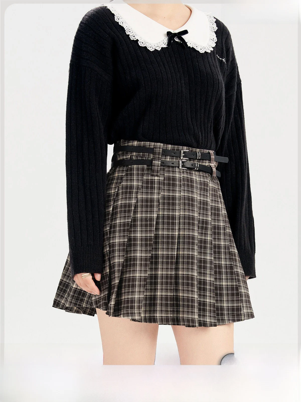 

Женская плиссированная юбка в американском студенческом стиле GW больших размеров, модель JK, А-силуэт, модная осенняя коллекция 2023 года