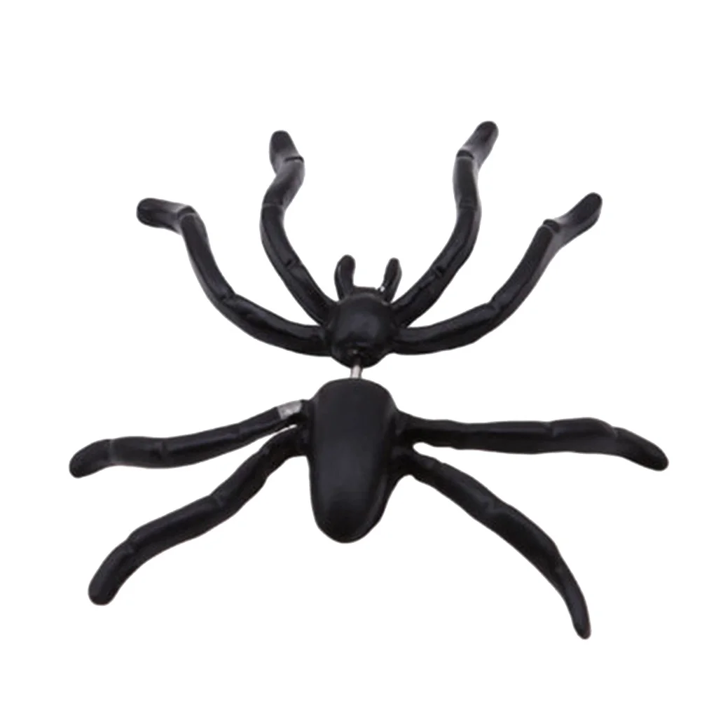 12 Pcs Funny Earrings Creative Stud for Halloween Alternative Spider Black Punk