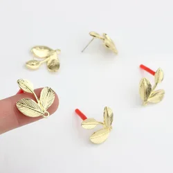 DIY Jewelry Making Accessories - Gold Plated Zinc Alloy Leaf Earring Components for Earrings 6pcs/lot