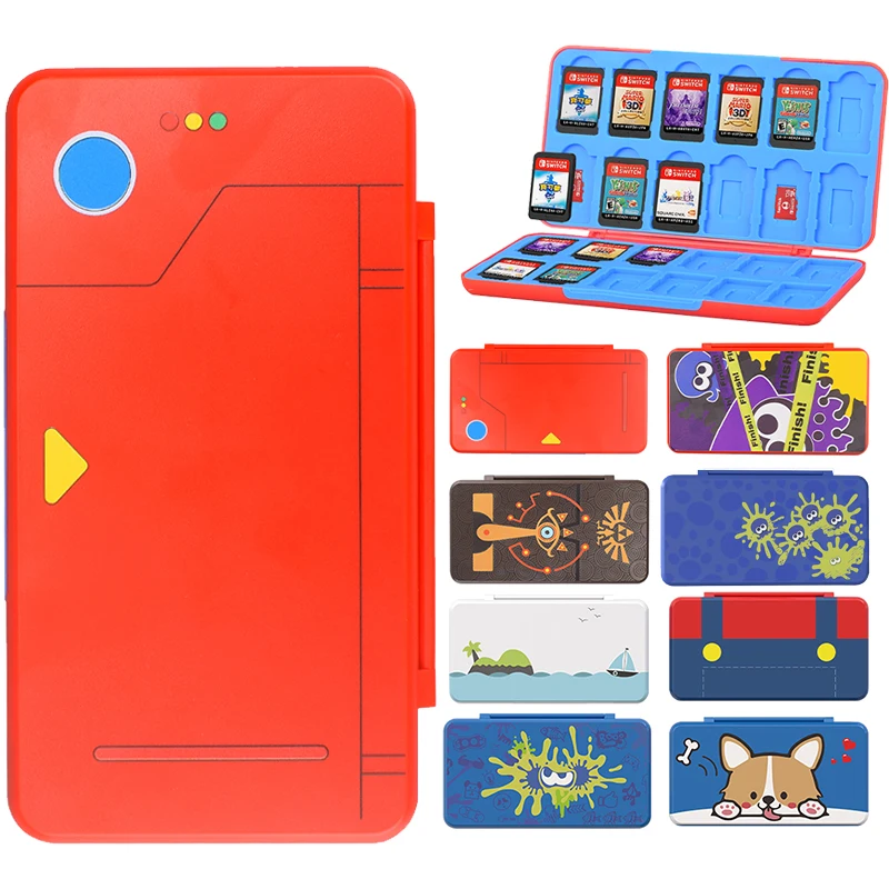 24 In 1 Ns Switch Game Card Storage Case Portable Magnetic 3D Silicone Cover Box Shell for Nintendo Switch Travel Accessories