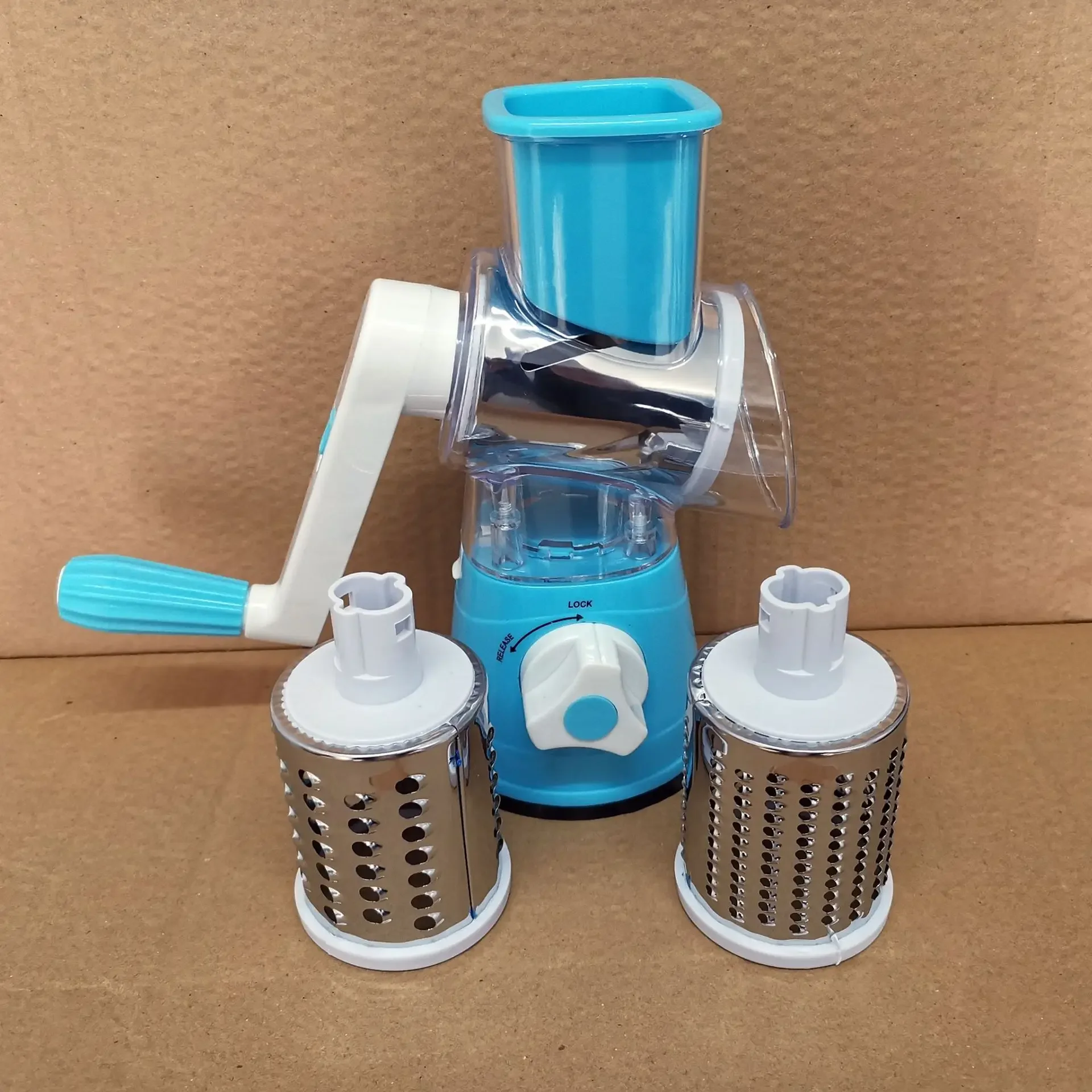 Household hand-held drum vegetable cutter Multifunctional three-in-one kitchen vegetable cutter Potato shredder Slicer
