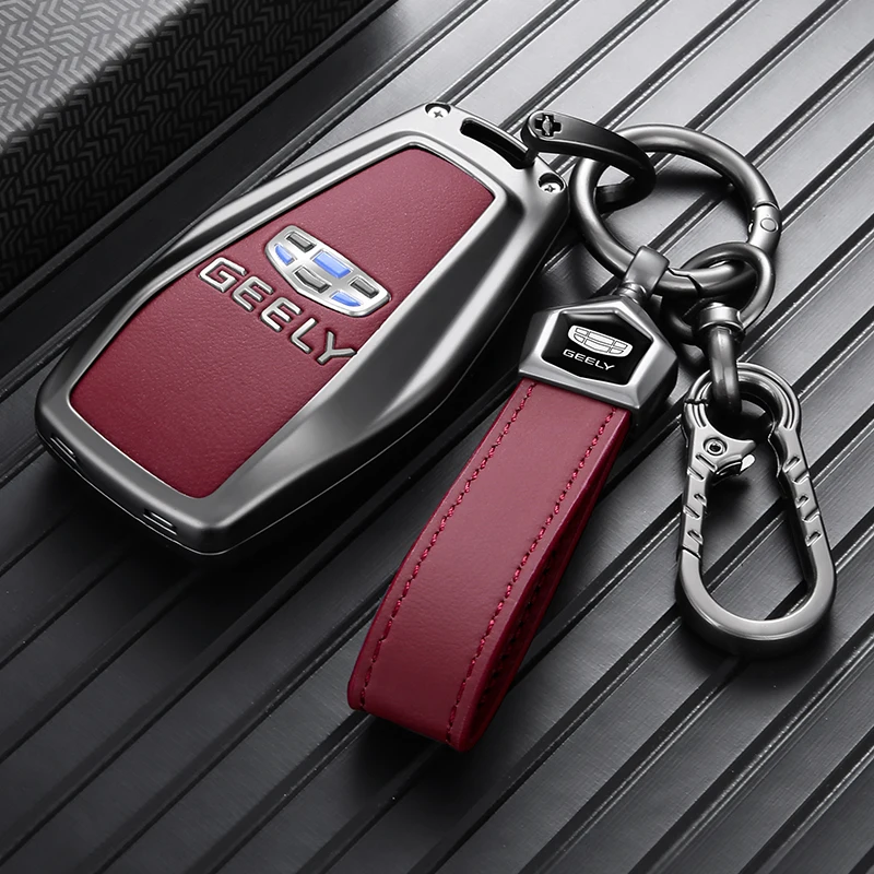 Key Case For Geely Monjaro Coolray Emgrand Okavango Premium Zinc Alloy Remote Key Cover Full Cover Anti Fall Car Accessories