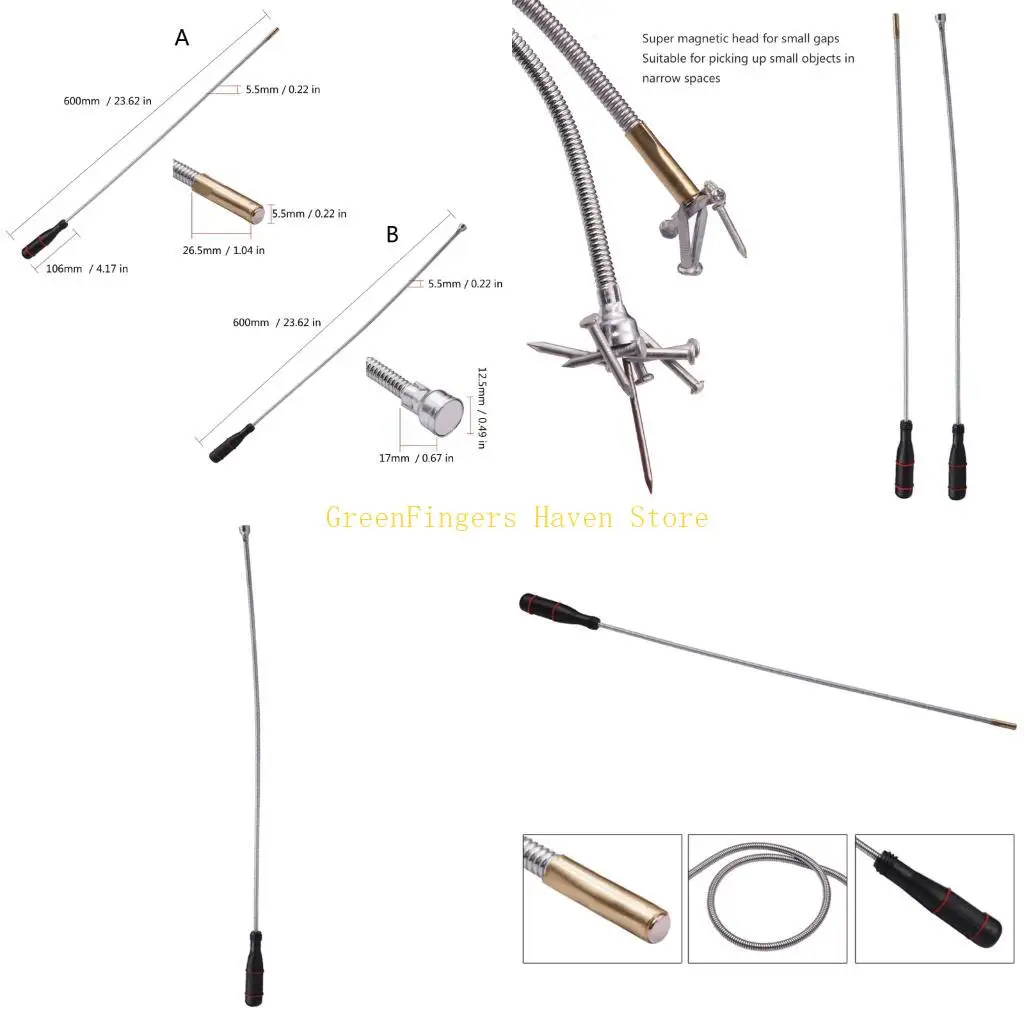 F68D Flexible Pickup Tool Bendable Snake Pickup Bendable Suction