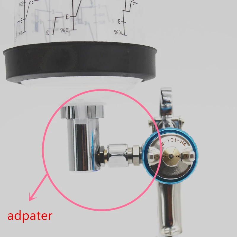 Air Spray Gun Adapter with Mixing Cup Connector, Pot Joints for Spray Gun, Disposable Measuring, W-101 Adapter, G1/4 Adapter