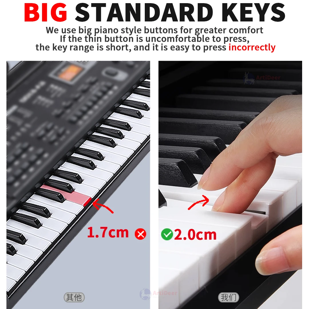 New Professional Piano 61 Keys Children\'s Musical Keyboard Adult Electronic Organ Music Instruments Digital Synthesizer for Kids