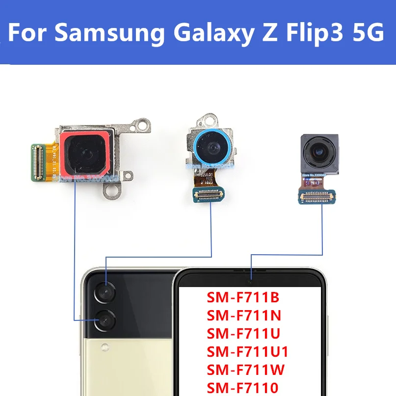 

Rear Front Camera For Samsung Galaxy Z Flip3 5G SM-F711B F711 F711U Frontal Selfie Back Backside Camera Module