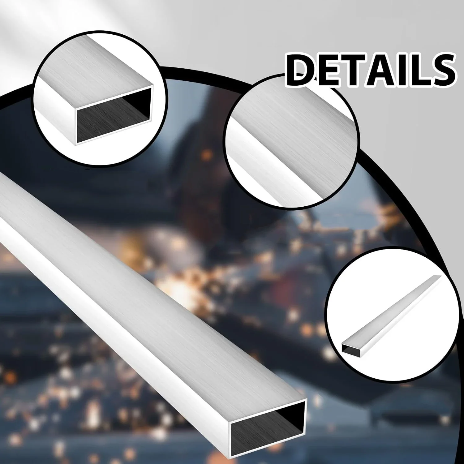 1Pcs 304 SS Precision Rectangular Tubing, 250mm Length 1mm Wall for Metal Fabrication, Machinery & Structural Projects