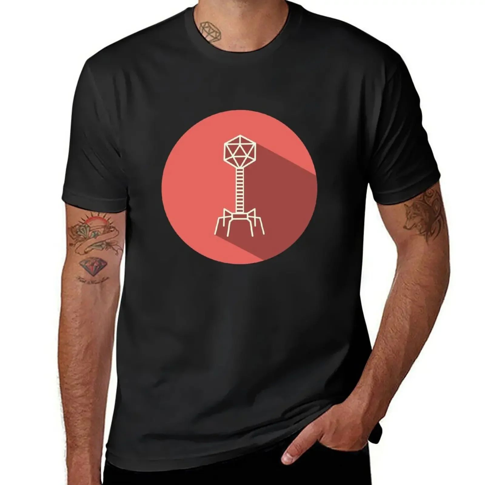 Bacteriophage flat T-Shirt basketball graphic tees summer tops plus size clothes t shirt men