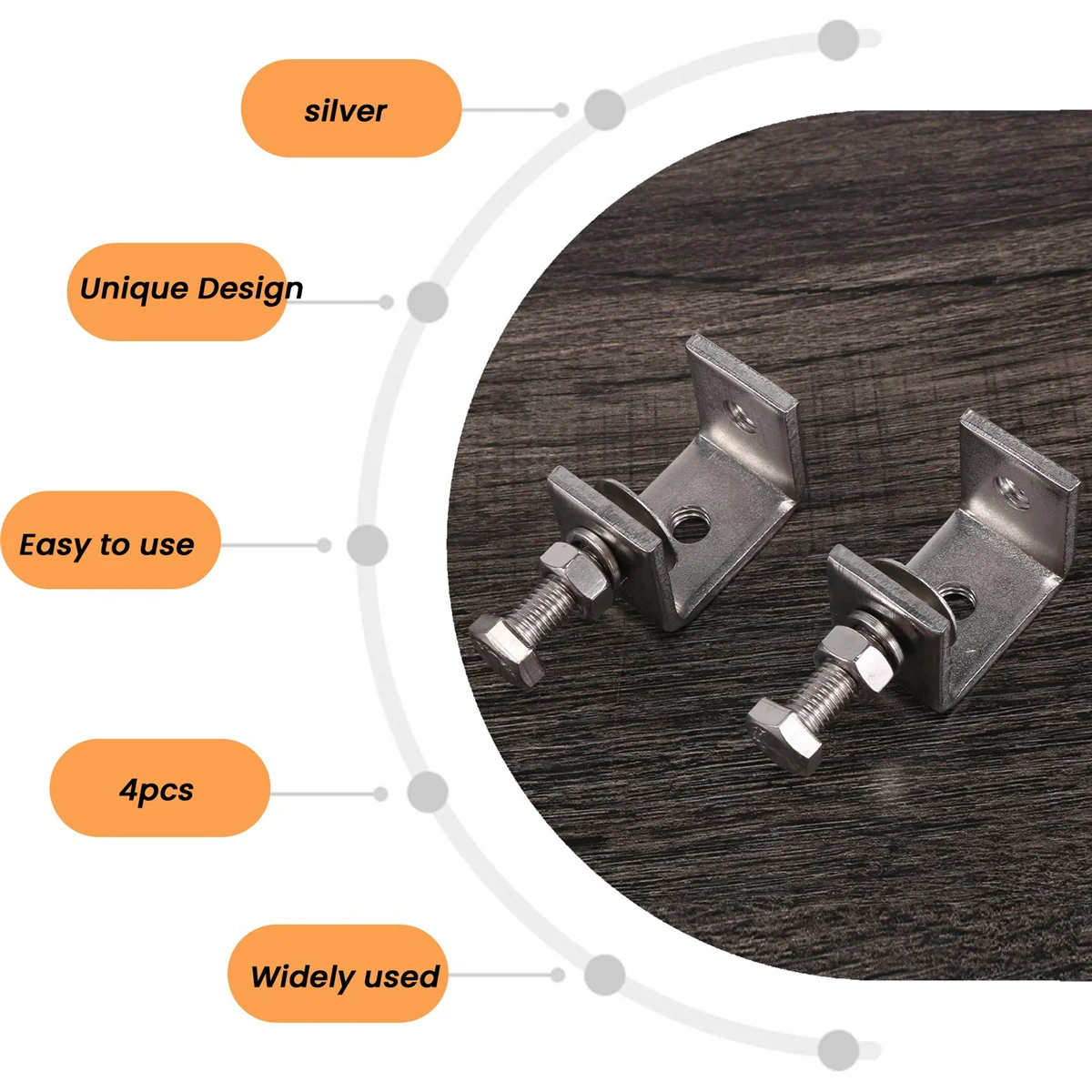 4ชิ้น16-25มมหนักงานไม้304ชุดคีบสแตนเลส C CLAMP Tiger CLAMP Tiger เครื่องมือสำหรับเชื่อม/ช่างไม้