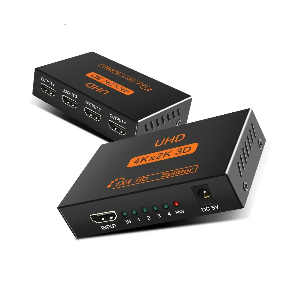 1-in-4-out HDMI-kompatibler Splitter UHD 4K X 2K 3D HDTV Splitter 1X4 Video Splitter HD-Kabeladapter für HDTV DVD PS3/4 Xbox – Detail 1