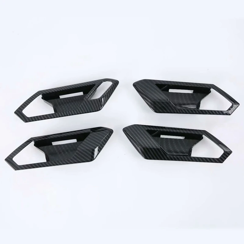 For VW T-Roc 2018-2024 Carbon Fiber Car Inner Door Handle Bowl Cover Trim Accessories