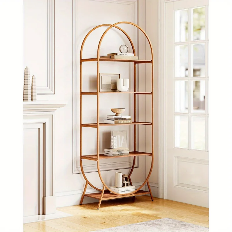 5 Layer，70.8 Inch High Arch，Modern Home Office Bookshelf Storage Organizer，Suitable for Living Room、Bedroom，1 Pieces