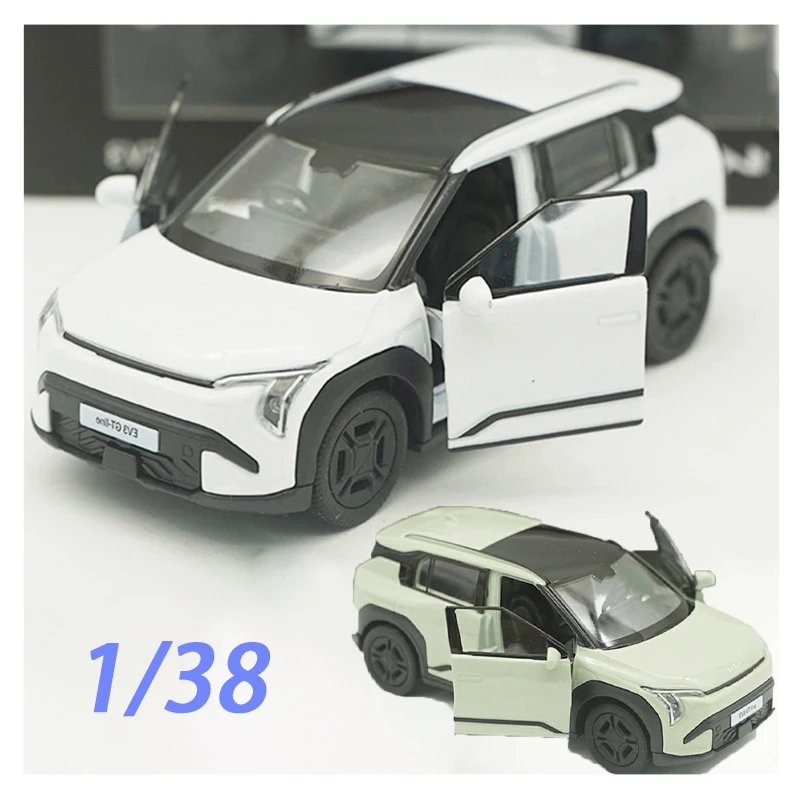 

Литой под давлением масштаб 1:38 KIA EV3 GT-line модель автомобиля из сплава, статическая коллекция, украшенные праздничные подарки, игрушки