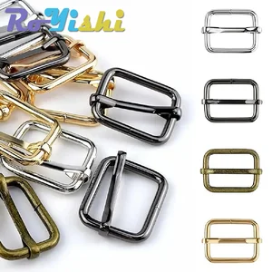 20Pcs/Pack Metal Slides Tri-Glides Wire-Formed Roller Pin Buckles Slider Adjuster Bag Strap Accessories 10mm-38mm