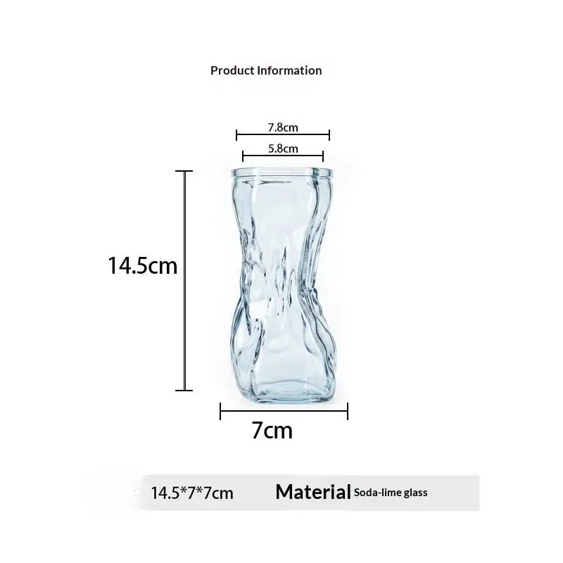 Irregular Curved Glass Flower Vase Clear High-Clarity Planter For Fresh Bouquets, Dried Flowers & Wedding Table Centerpieces