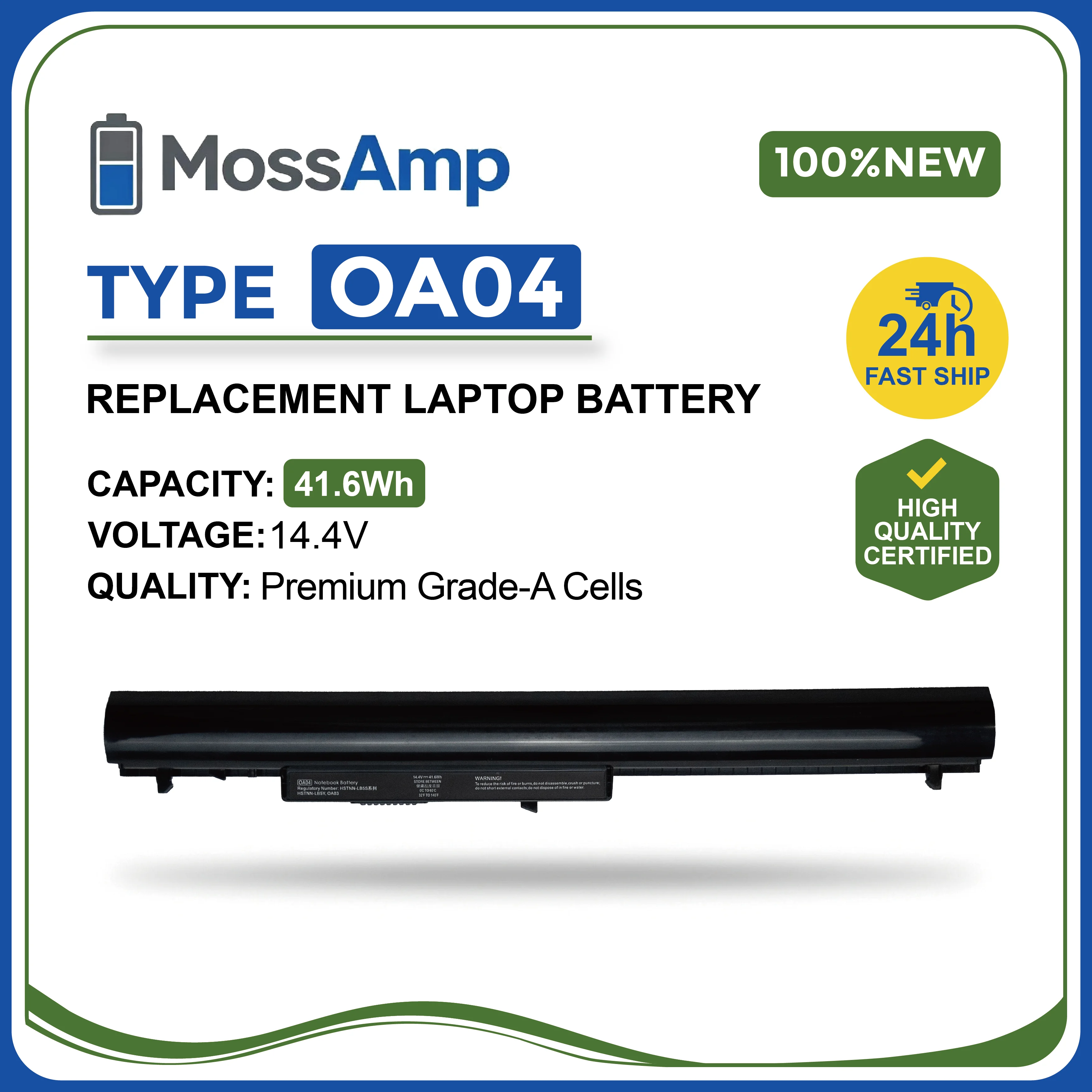 

MossAmp OA04 for HP 240 245 246 250 255 256 G2/G3 Series Pavilion 14 15-xxxx 740715-001 746458-421 HSTNN-LB5Y OA03
