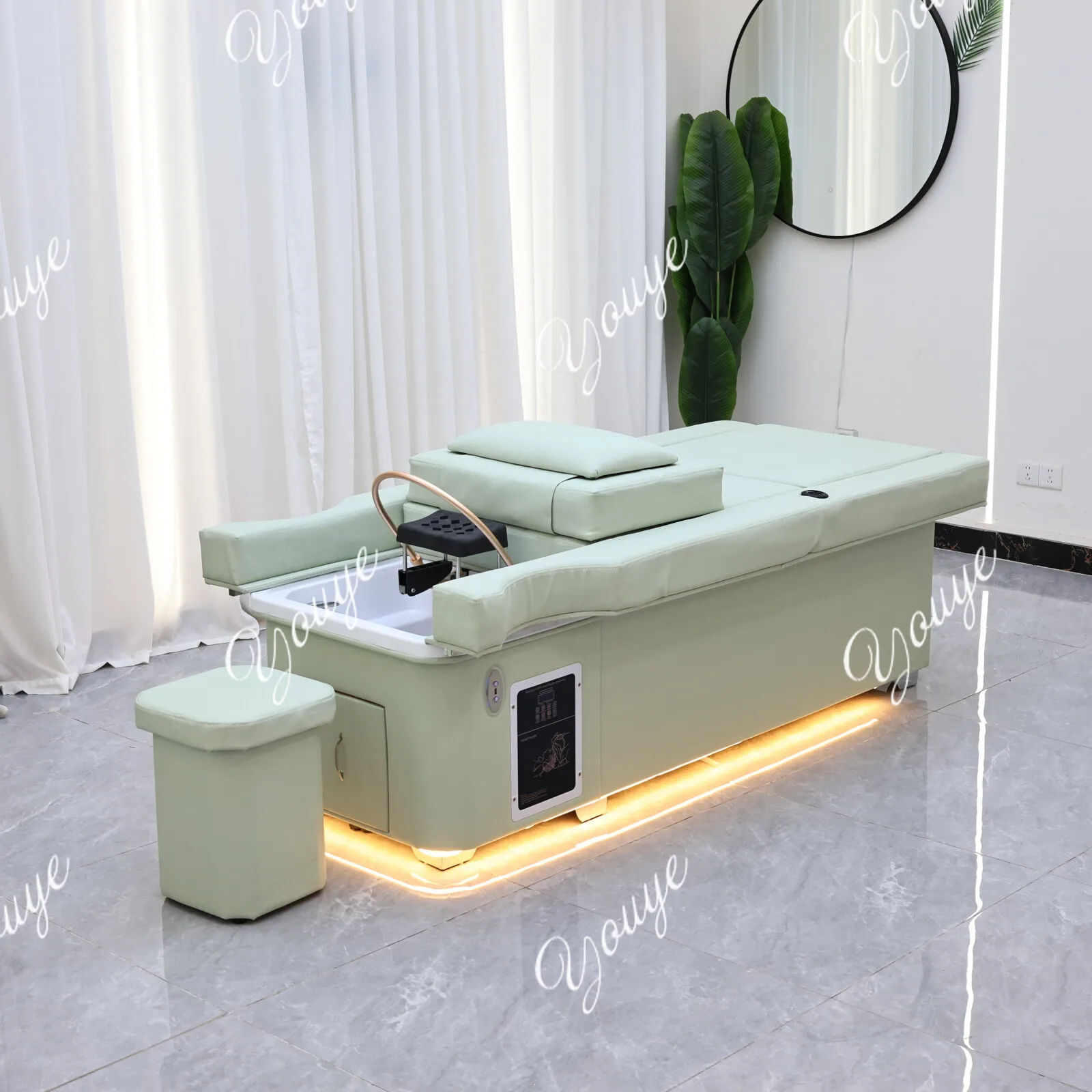 رفع كهربائي نوع الشامبو السرير رئيس سبا التبخير دورة المياه حوض شامبو طاولة التدليك حمام القدم صالون الأثاث #4