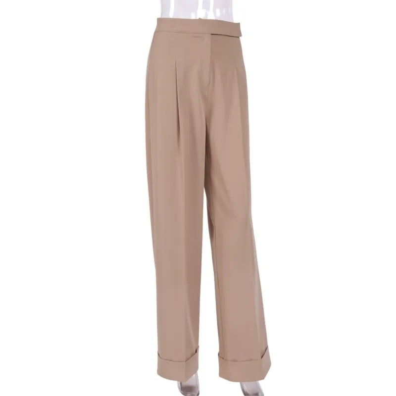 High Waisted Floor Length Trousers With Loose Drape Women's Wide Leg Trousers Commuting Suit Trousers New Autumn Winter Styles