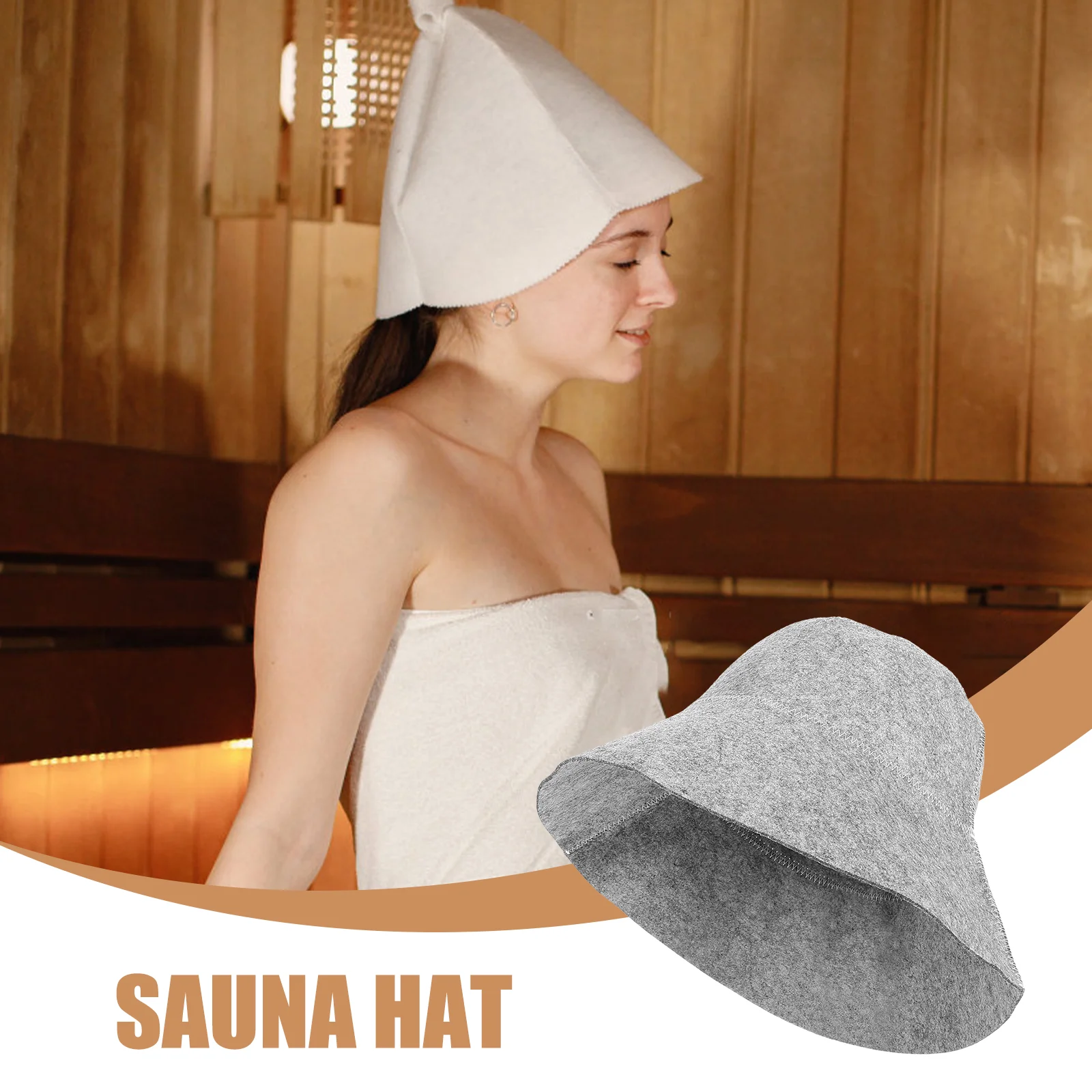 Felt Bath Sauna Hat 15.5cm Diameter 19cm Height Absorbent Comfortable Steam Spa Bathing Hat for Women Lightweight