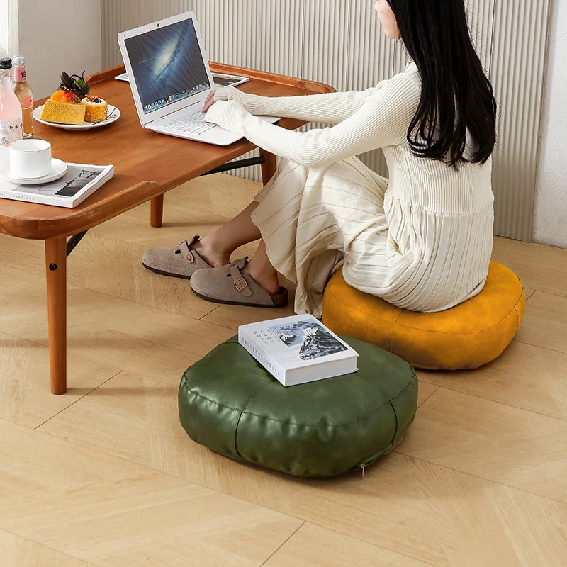 

Современный кожаный коврик-подушка для пола и окна, простой декор для дома, удобный для сидения