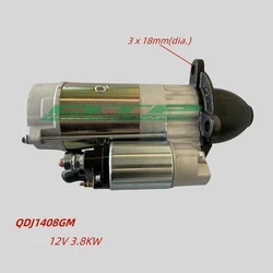 Starter motor QDJ1408GM 12V/3.8KW for YTO tractor with engine like LRC4105/LRC4108/YT4A2-T89S