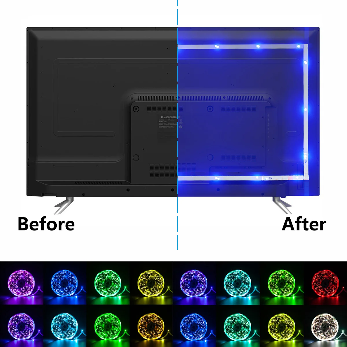 Smart 5V USB LED Strip Lights 24 Key Remote APP Control Music Sync RGB Color Bluetooth for Home Bedroom Decor Game TV Backlight