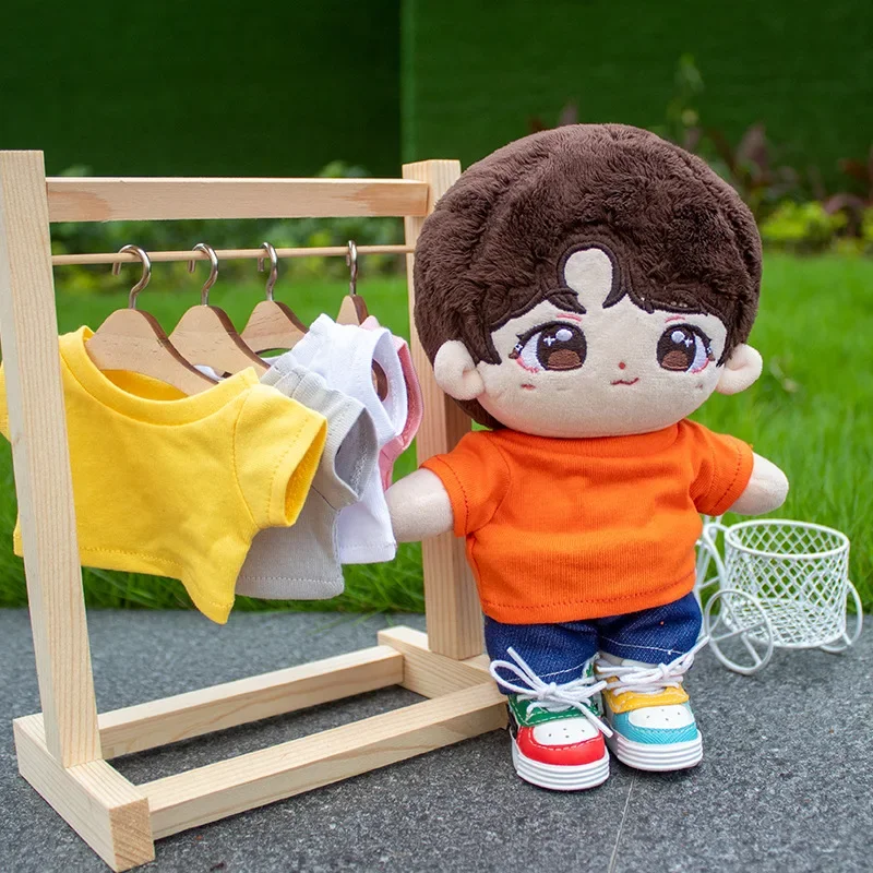 

20cm 15cm doll clothes doll solid colour T-shirt plush toy clothes exo doll coat doll accessories