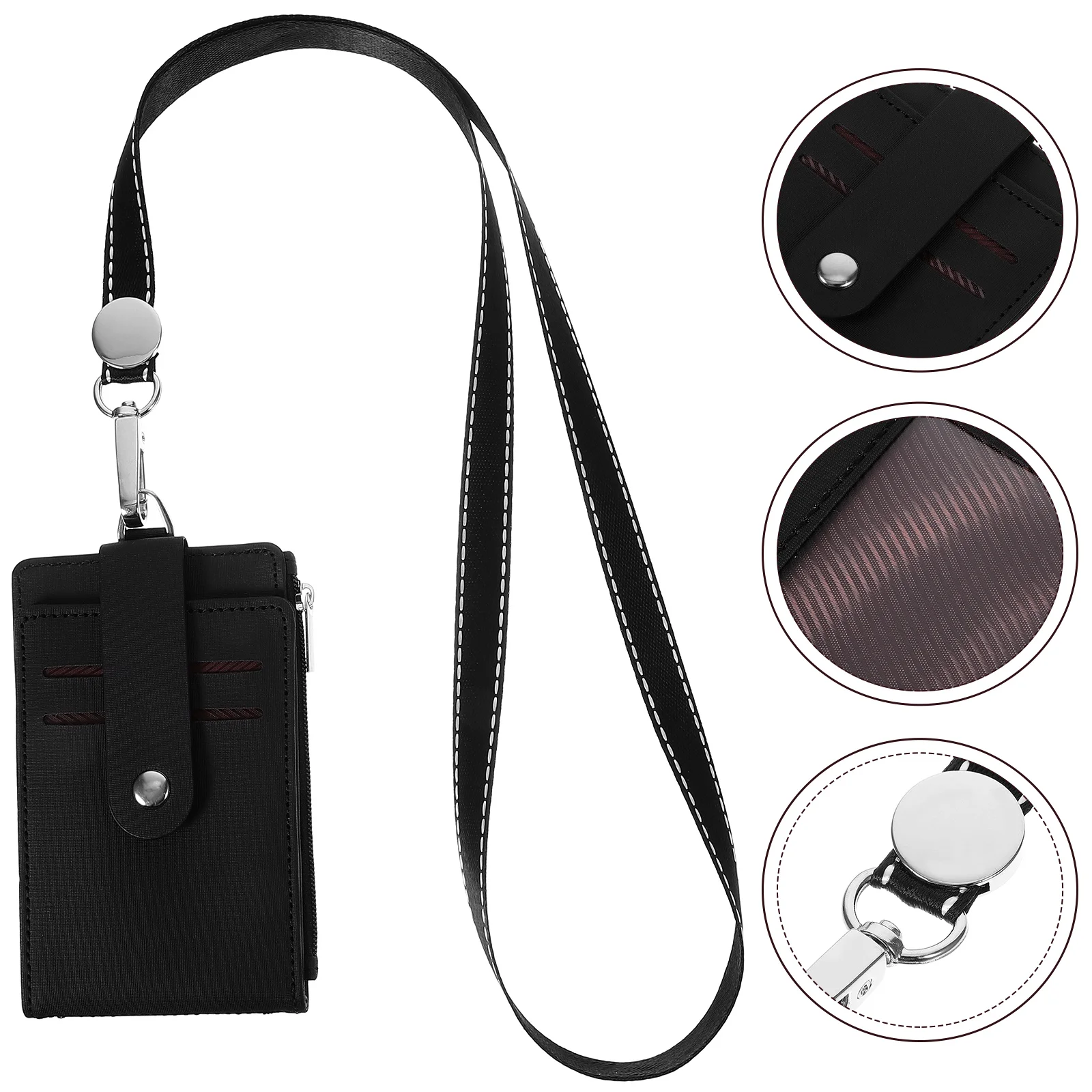 

Lanyard for Credit Card Holder Police Badge Clear Sleeves Student Cards Anti-scratch Pu