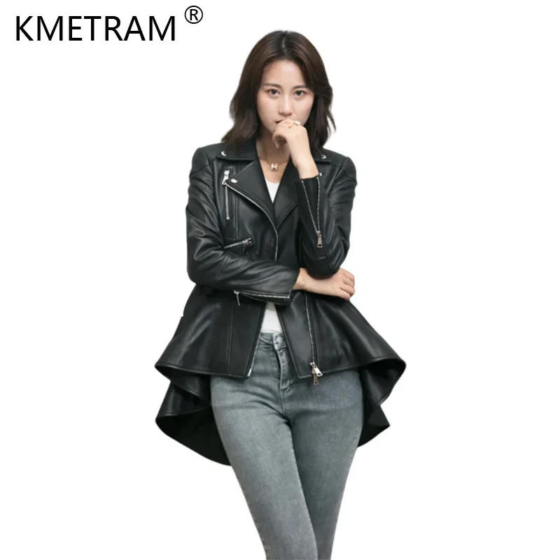 Real Leather Jacket Women Genuine Sheepskin Jackets Woman 2024 Korean Fashion Leather Coat Long Back Hem Jaqueta Couro Feminina