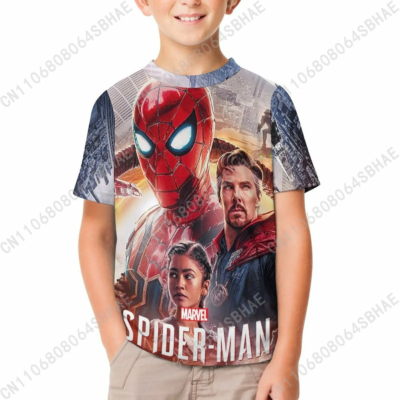 

Marvel Spider Man T Shirt Boy Girl Short Sleeve Print Cotton TShirt Comfortable Crew Neck Children Child Tee Cosplay