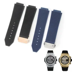 Soft Silicone Sports Watch Strap for Hublot Men's Yubo Big Bang Classic Fusion 26 * 19mm 26 * 17mm Convex Interface Accessories