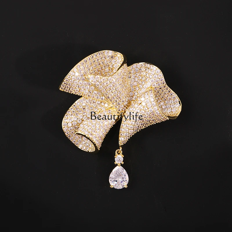 

French Minority Design Sense Coat Brooch High-End Luxury Temperament Suit Corsage