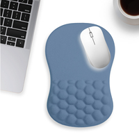 Ergonomic Mouse Pad with Wrist Rest Support, Blue Game Mouse Pad Wrist Support Game Mousepad with Non-Slip Base