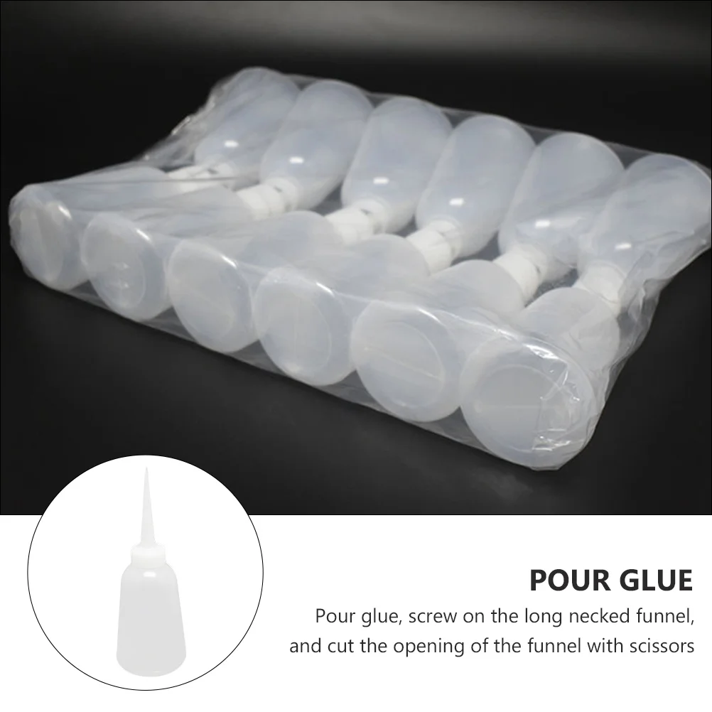 

12pcs Oil Glue Bottle Plastic Squeeze Applicator Transparent Reusable Liquid Glue Precision Dispenser For Crafts Paint Glitter