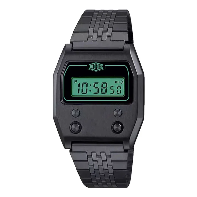HEROFORCE Classic Digital Multi-Function Watch for Men, Stopwatch, Backlight, Ultra-Thin, Stainless Steel Band, Accurate Timekeeping