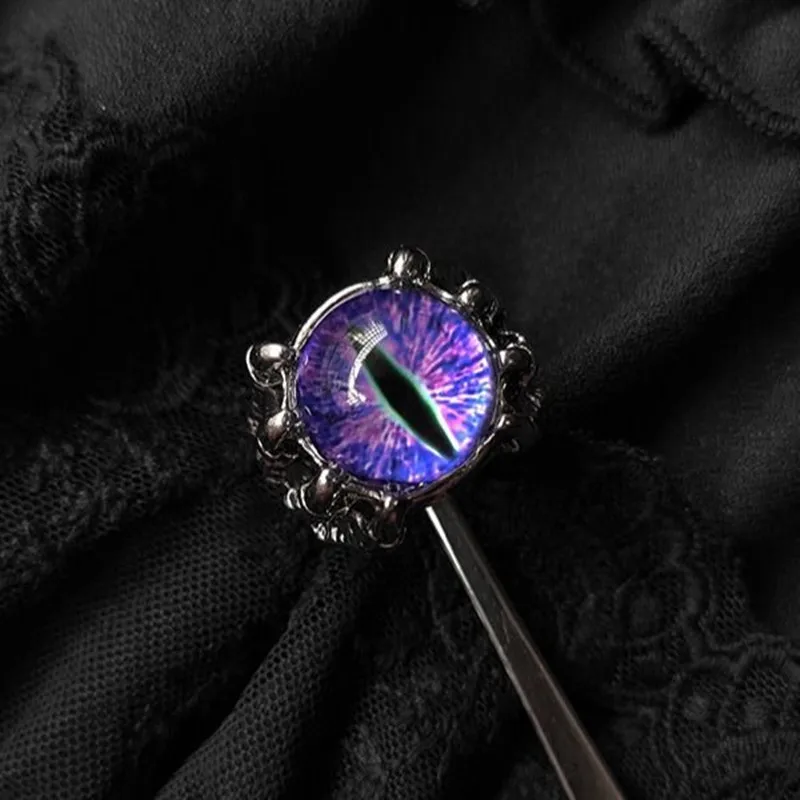 Demon Eye Skeleton Ring Male Trendsetter Domineering Single Student Personality Hip-Hop Male Index Finger Ring Hand Jewelry