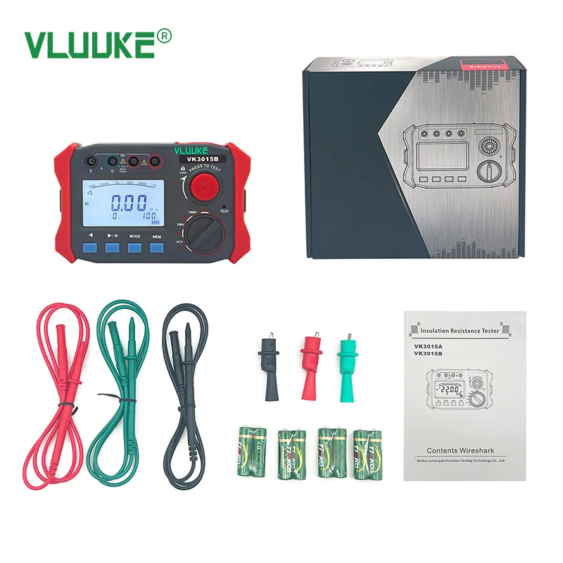 VLUUKE VK3015B Professional Digital Insulation Resistance Tester 2500V High Accuracy IP67 Protection 2-Year Warranty Electronic