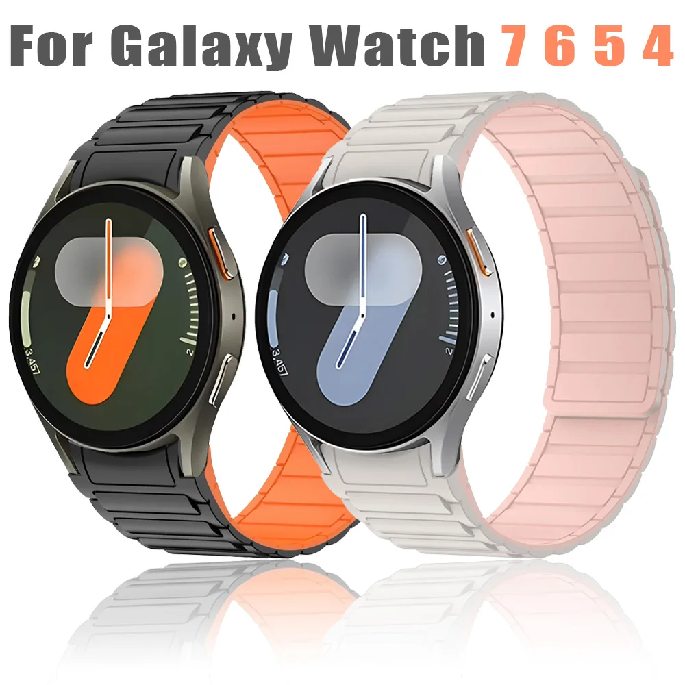 Magnetisches Silikonarmband ohne Lücke für Samsung Galaxy Watch 7 6 5 4 FE 40mm 44mm Correa Galaxy Watch 6 Classic 43mm 47mm 5 Pro 45mm