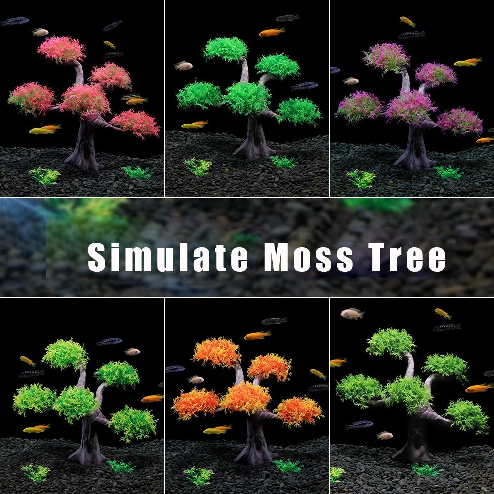 Fish Tank Landscaping Aquarium Decoration Simulation Moss Simulation Plastic Fake Water Plant Simulation Sunken Wood