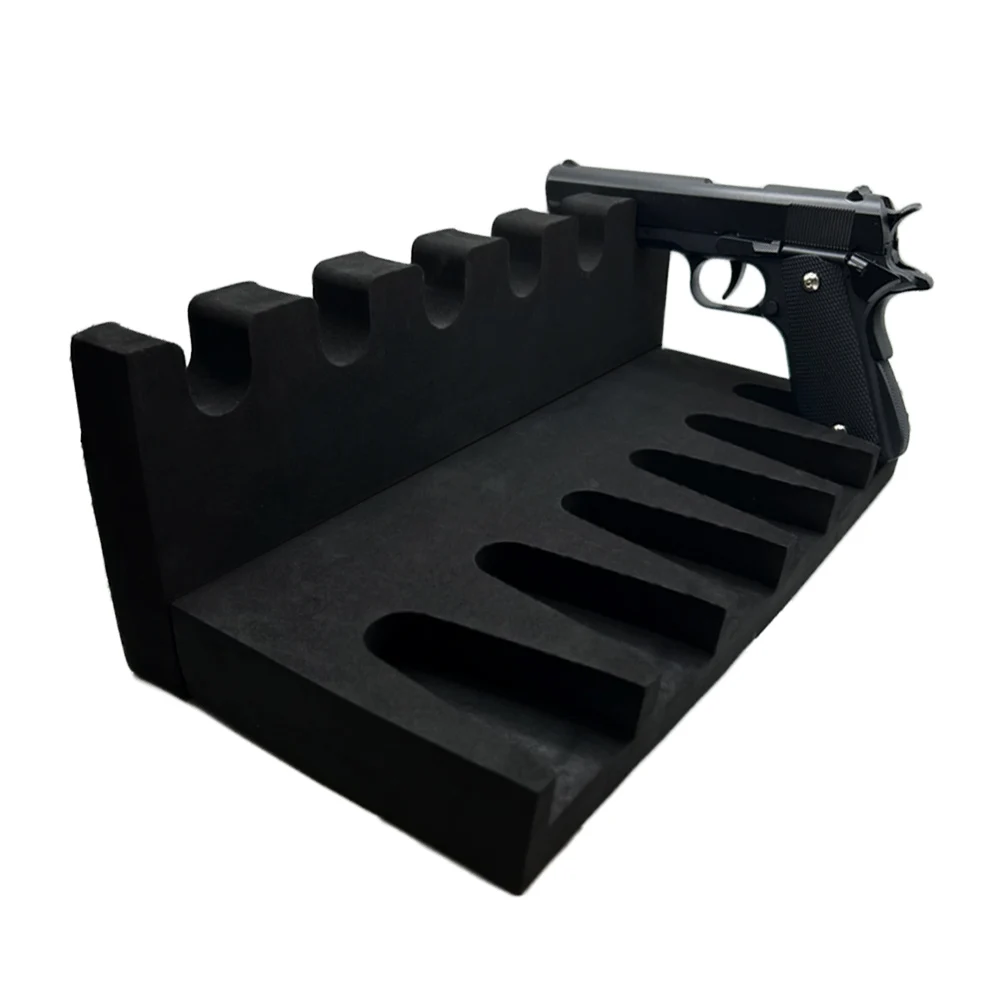 6 Slots Gun Rack Universal Pistol Display Rack Modular Density Foam Handgun Rack Holder Gun Safe Organizer Hunting Accessories