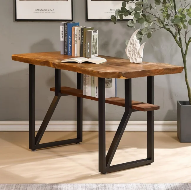 Modern Table Legs Wrought Iron Table Legs with Bookshelf Compartment, Modern Bar Stand