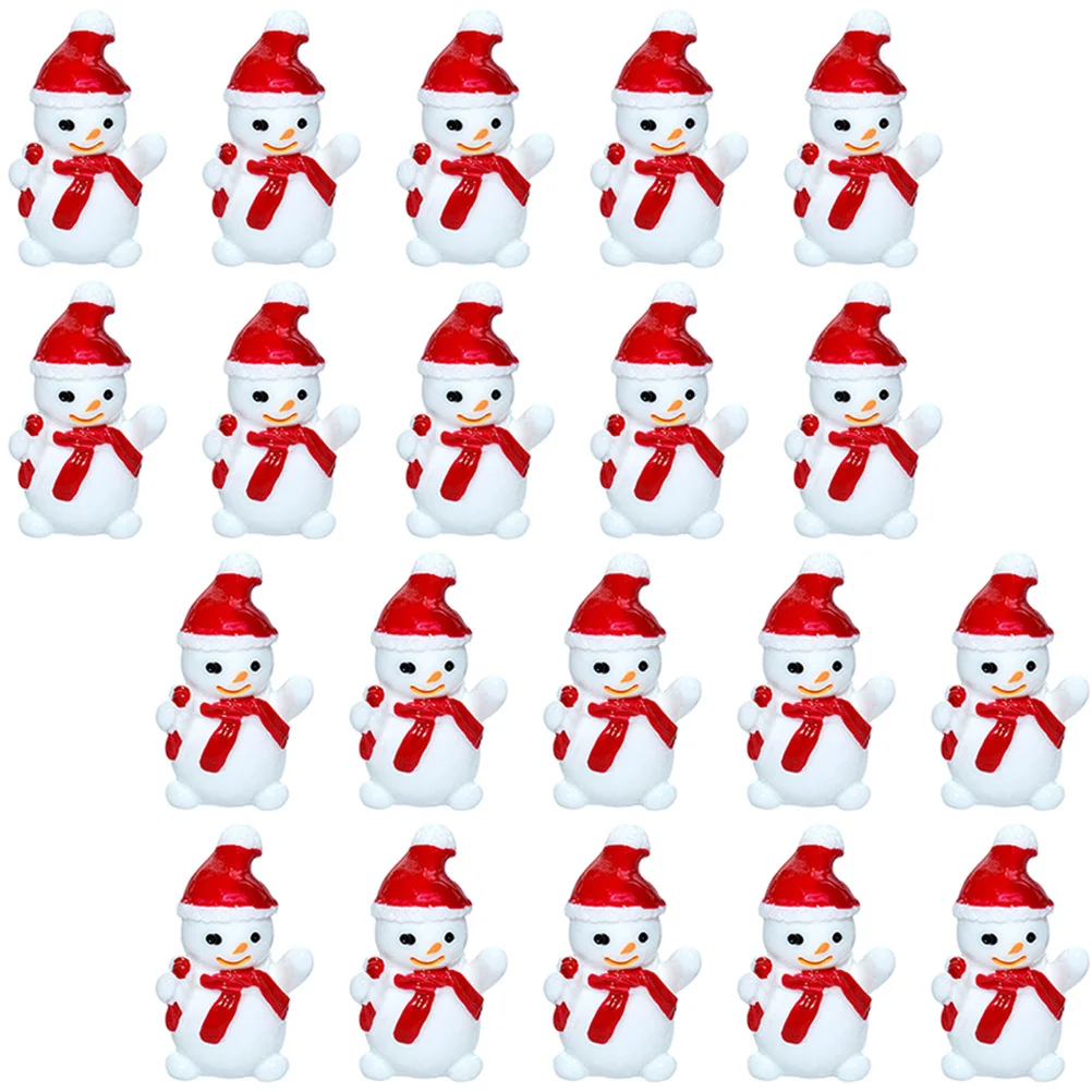 

30Pcs Mini Snowman Resin Ornaments Christmas Decorations Garden Indoor Outdoor Office Tabletop Xmas Favors Miniature Snowman